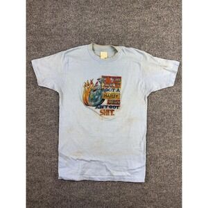 Vintage Bantams Shirt Mens Small Blue Harley Quote Biker Graphic Glitter Tee USA